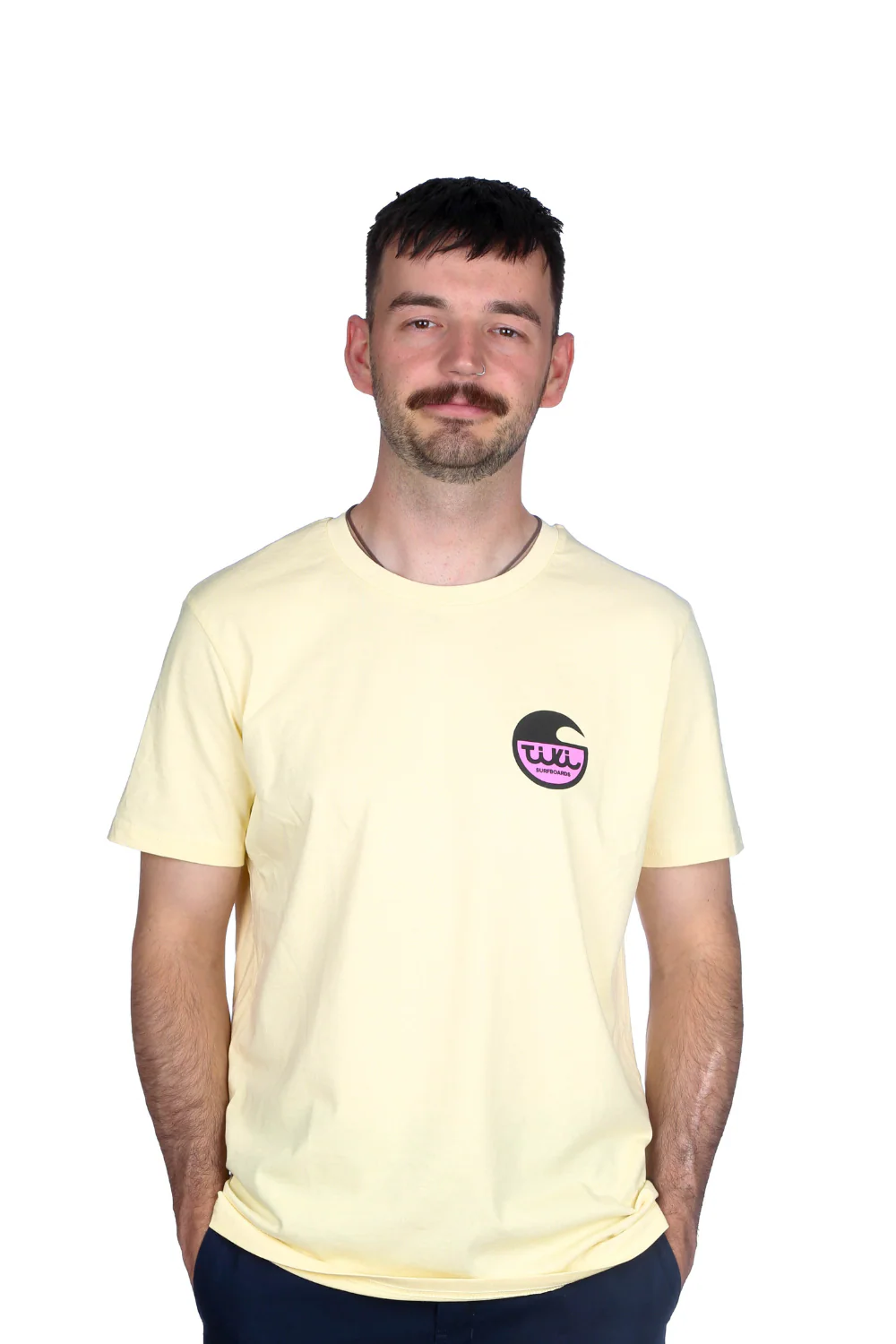 Tiki Surfboard Logo T-Shirt Butter - Image 3